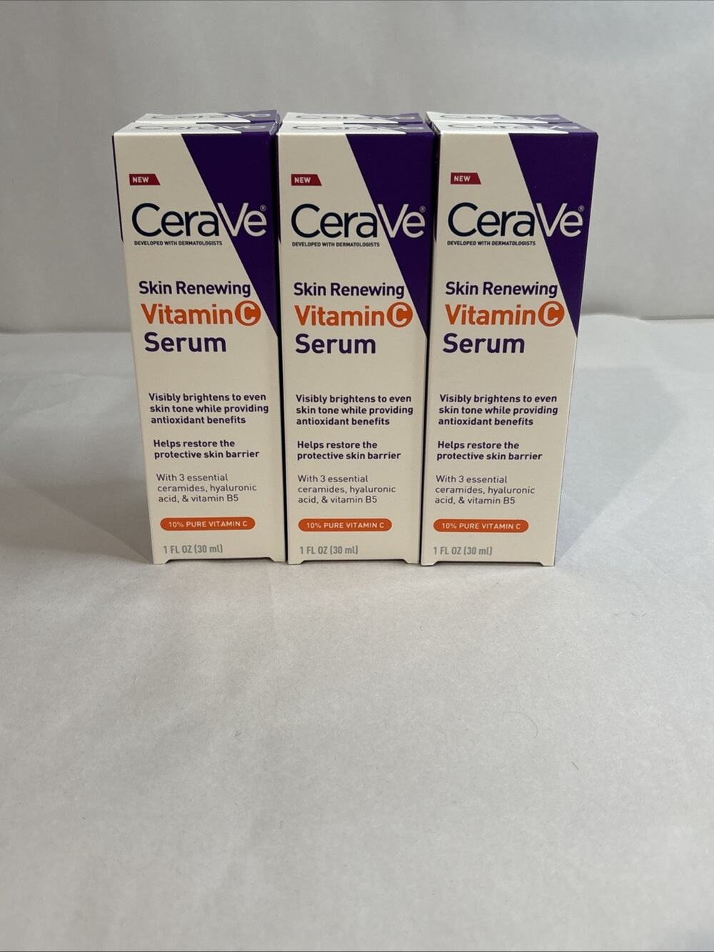 6 Pack CeraVe Skin Renewing Vitamin C Serum 1 oz 10% Pure Vitamin C NEW